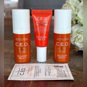 NEW Sunday Riley C.E.O. 15% Vitamin C BRIGHTENING SERUM Trio + Bonus!